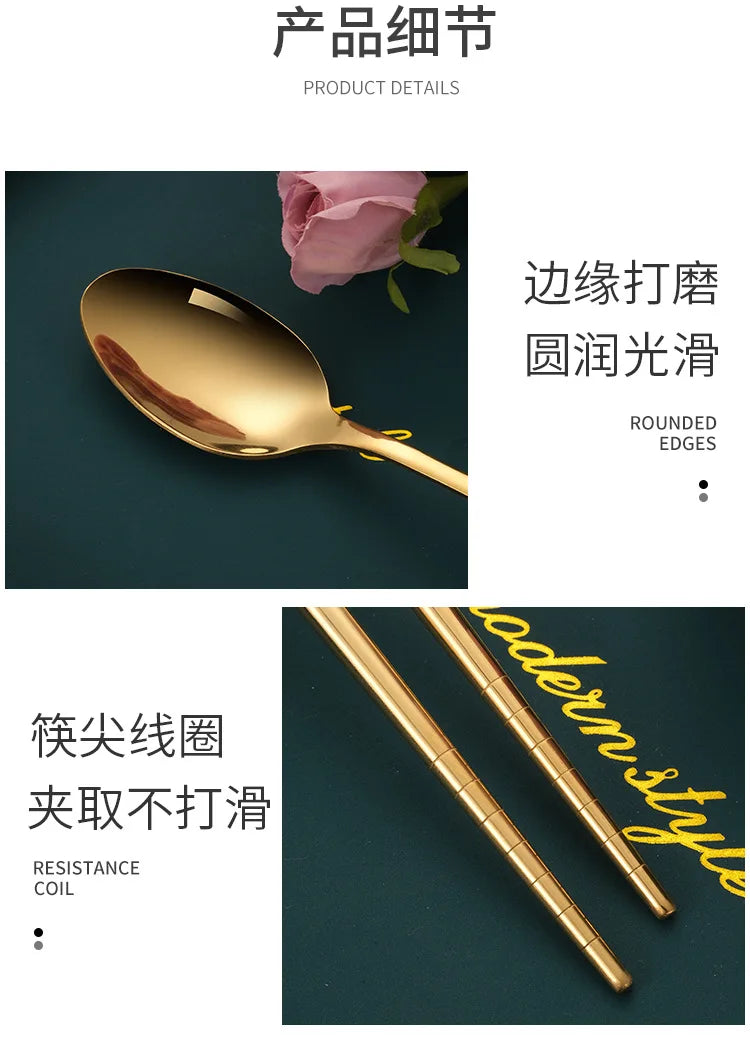 Steel Travel Tableware Set