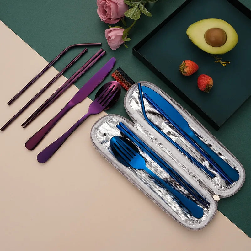 Steel Travel Tableware Set