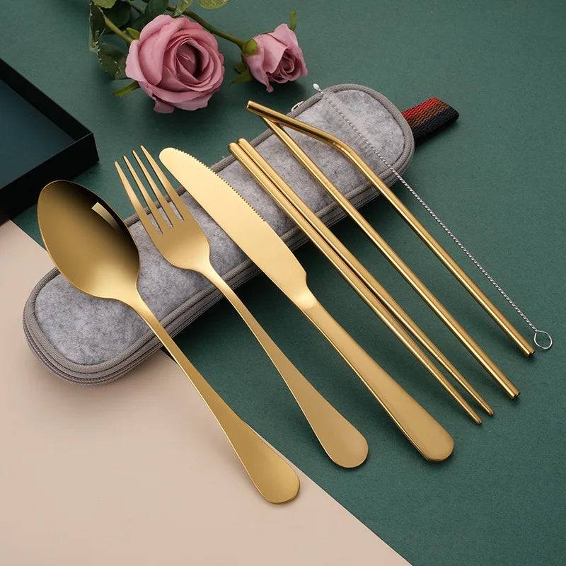 Steel Travel Tableware Set