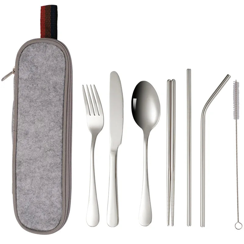 Steel Travel Tableware Set