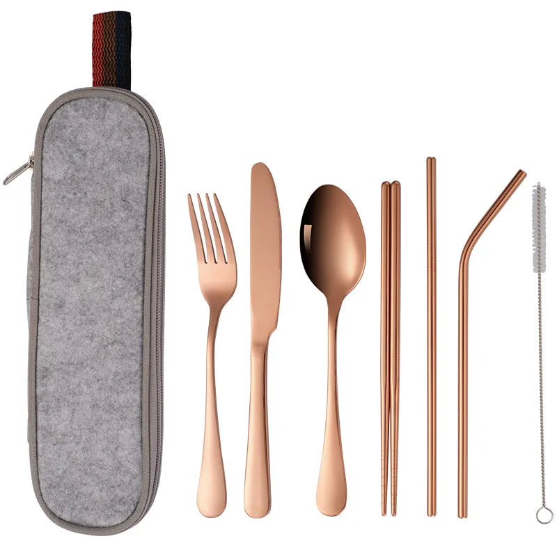 Steel Travel Tableware Set
