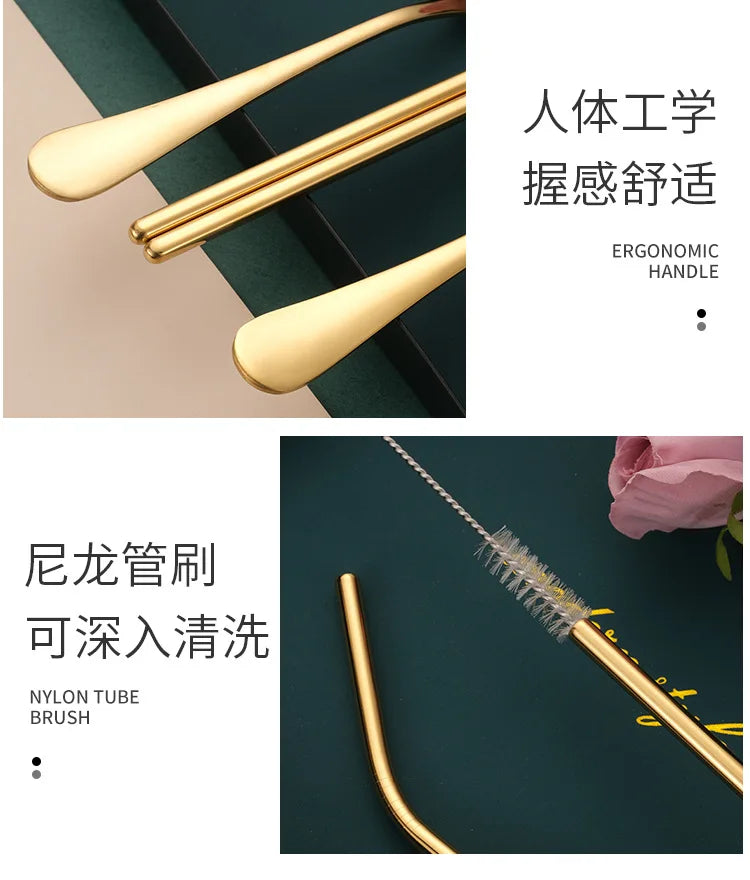 Steel Travel Tableware Set