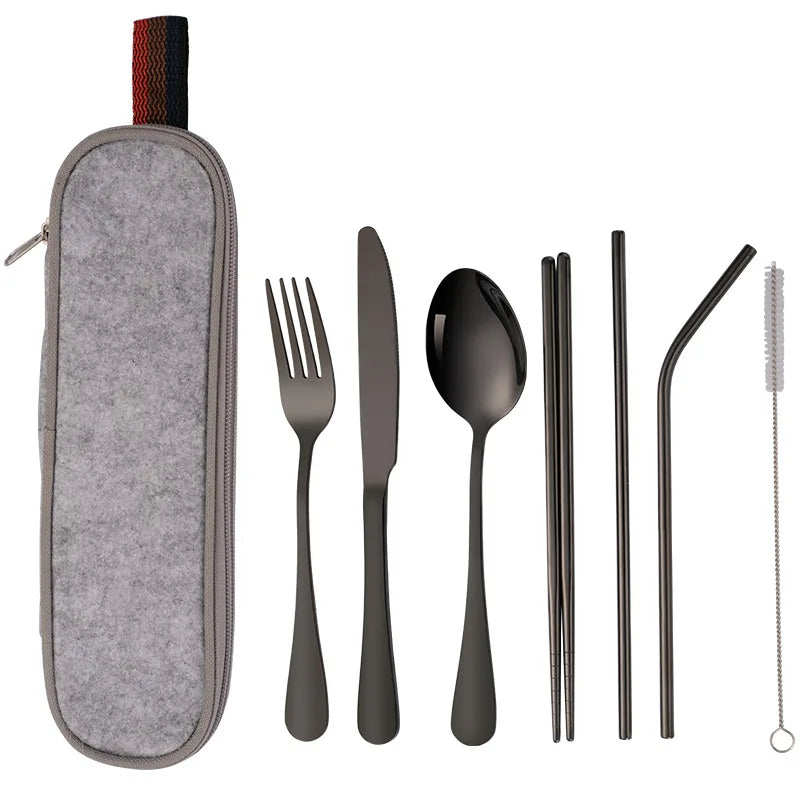 Steel Travel Tableware Set