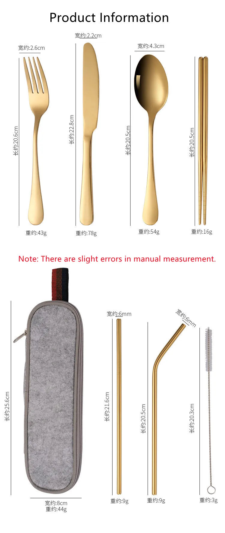 Steel Travel Tableware Set