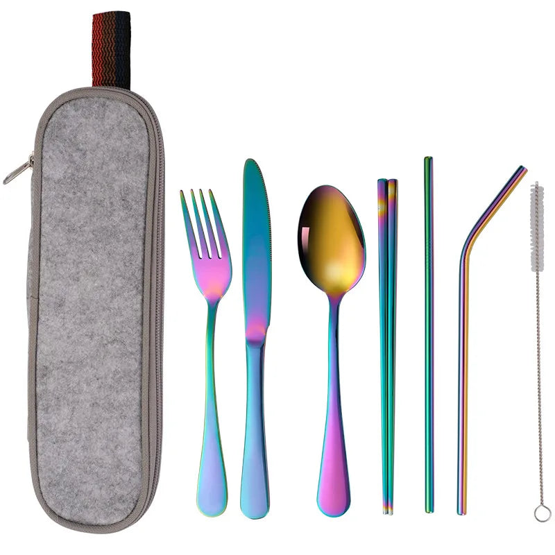 Steel Travel Tableware Set