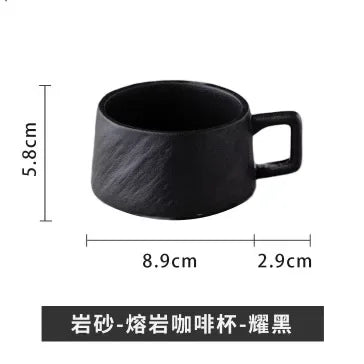 Japanese-style Rock Sand Ceramic Coffee Cup Set