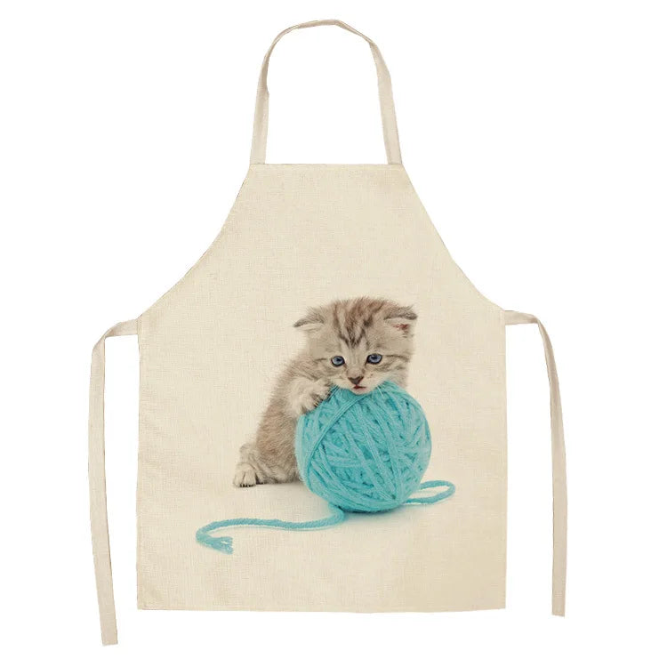 Cute cat printed apron