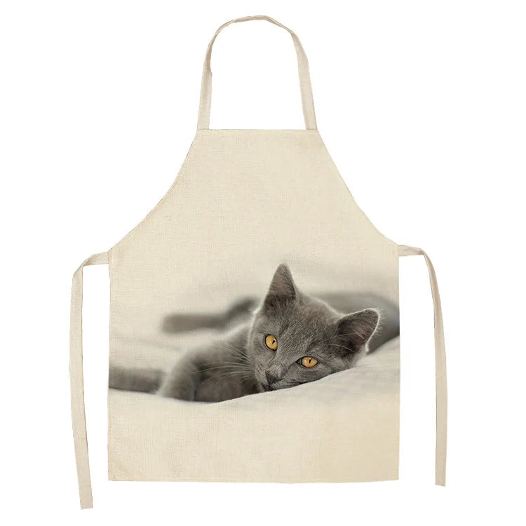 Cute cat printed apron