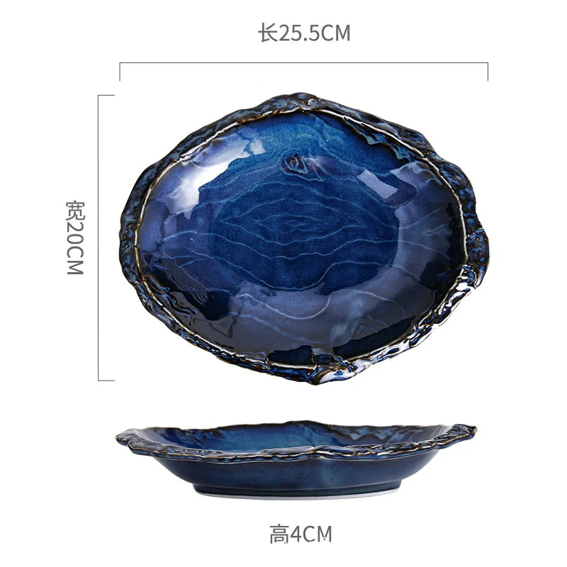 Kiln-Fired Irregular Ceramic Plate