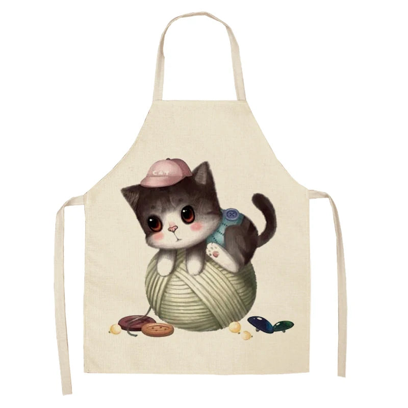 Cute cat printed apron