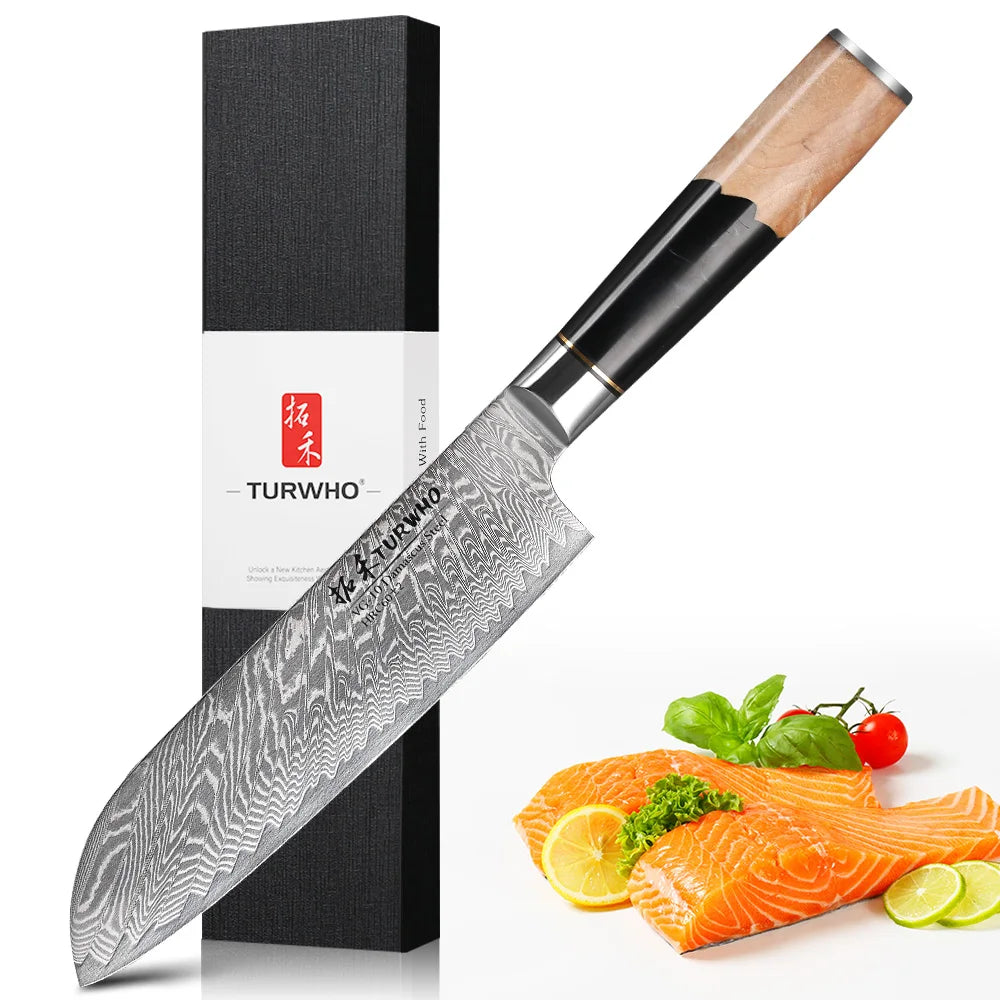 TURWHO 1PC Damascus Kitchen Chef Knifes