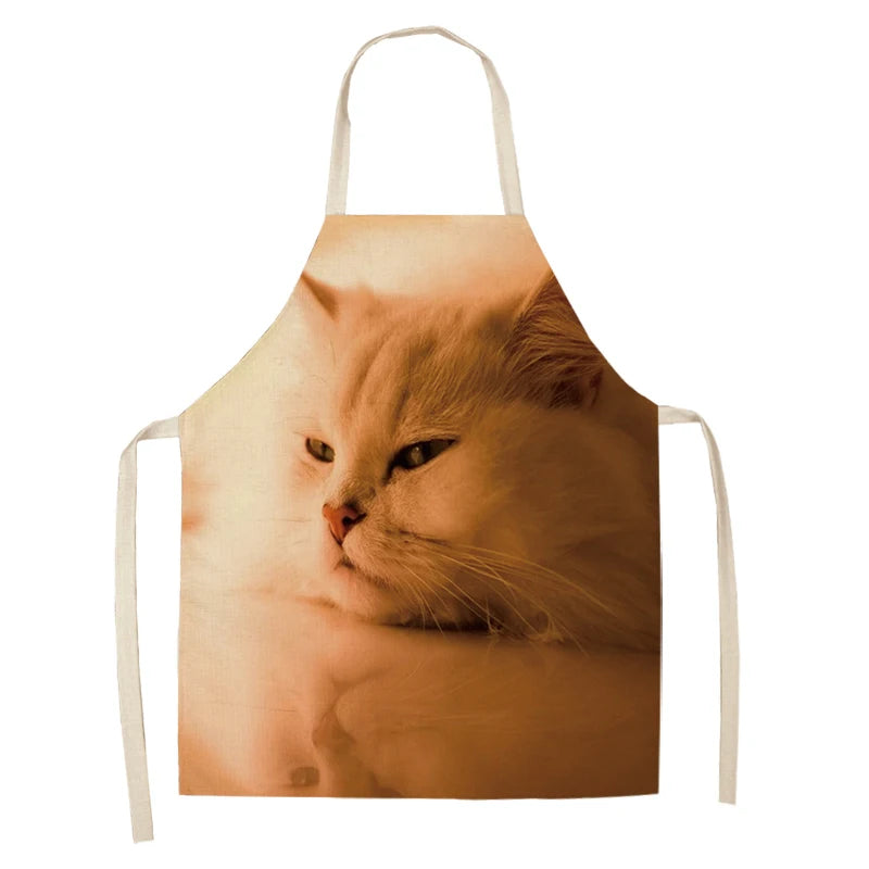 Cute cat printed apron