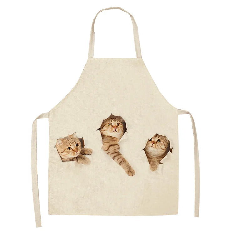 Cute cat printed apron