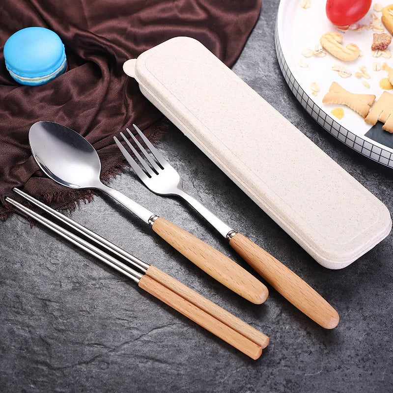Stainless steel tableware three-piece set