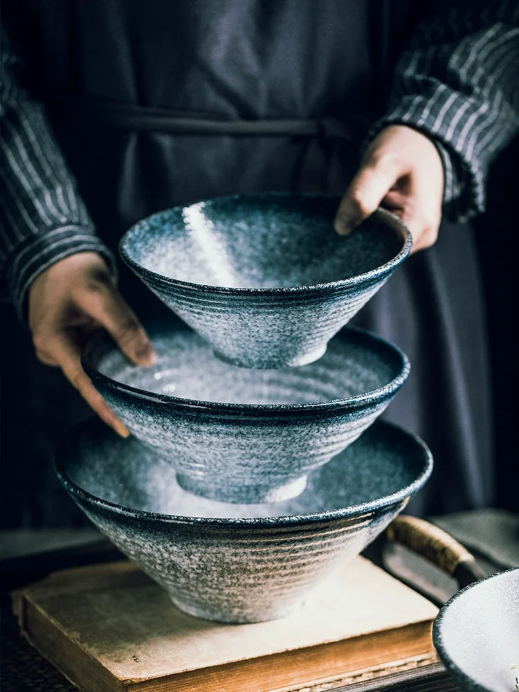 Japanese ceramic household ramen bowl