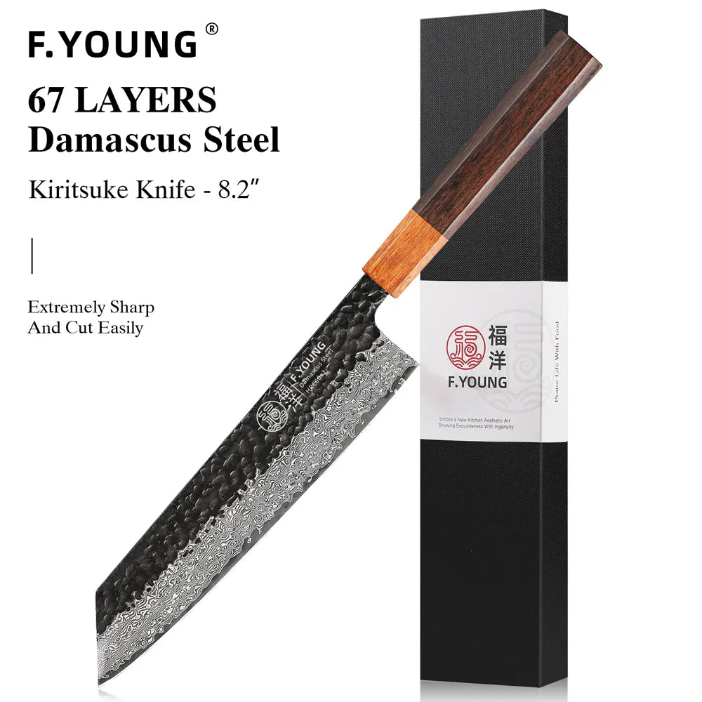 F.YOUNG Hand-Forged Japanese Damascus Chef Knife