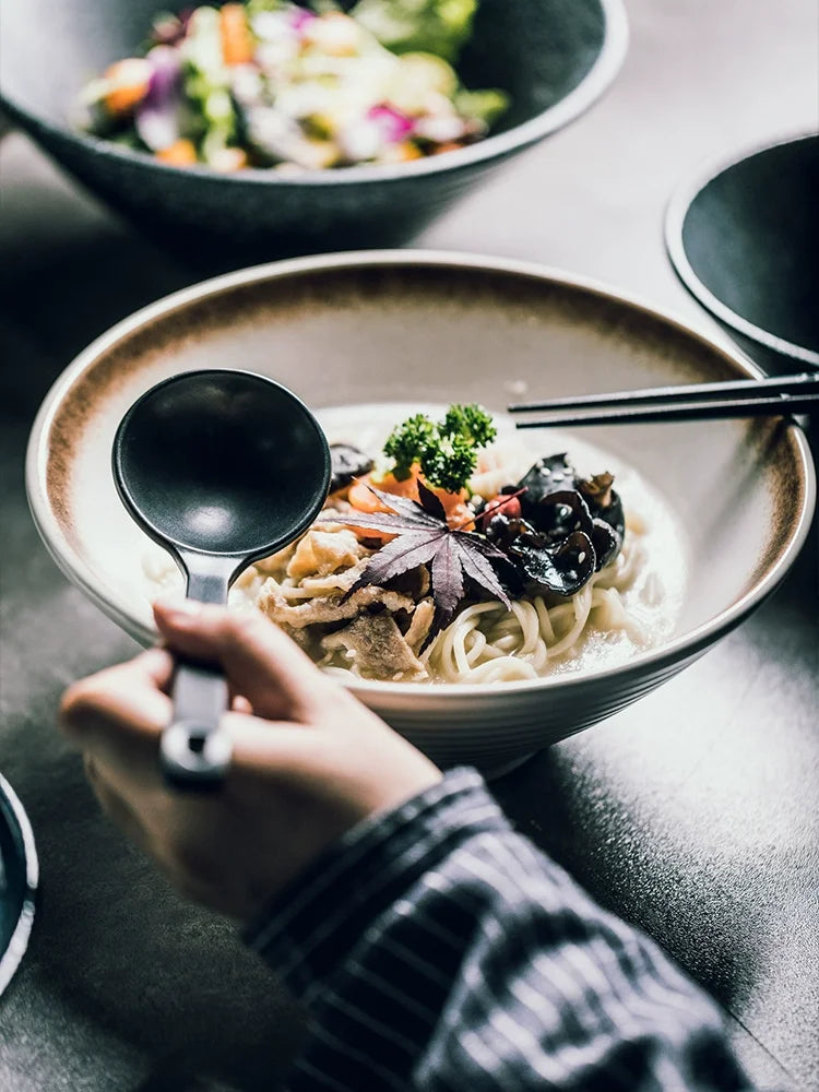 Japanese ceramic household ramen bowl