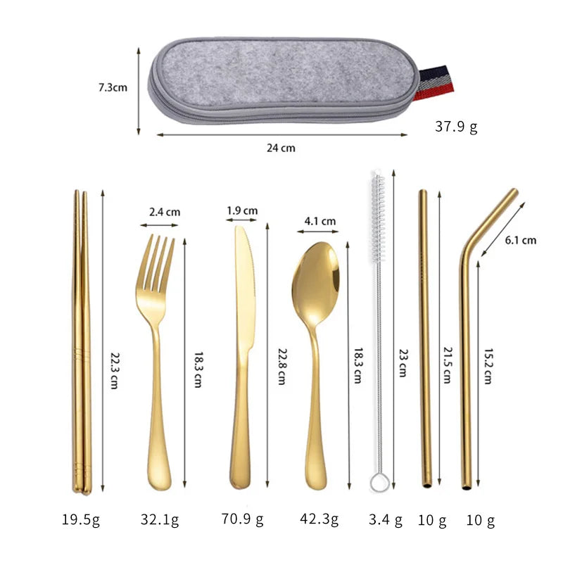 Steel Travel Tableware Set