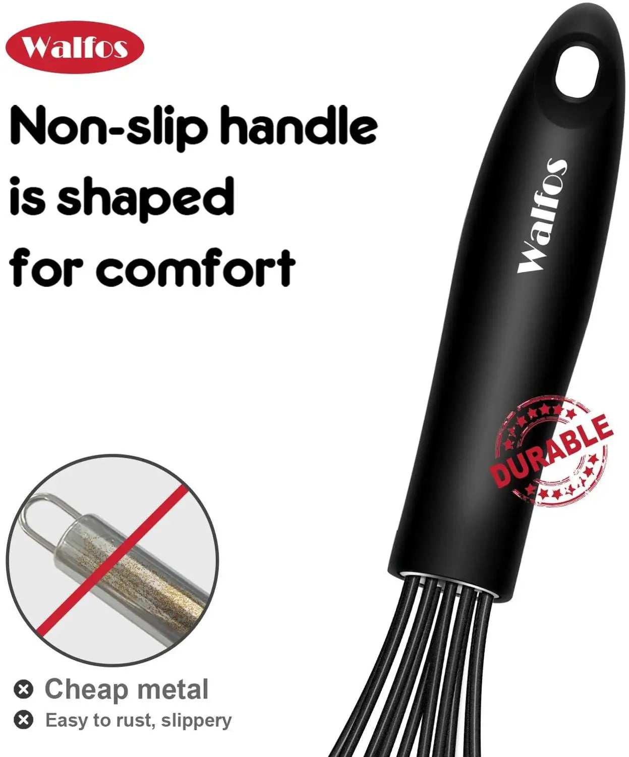 WALFOS 3-in-1 Rotating Manual Whisk Set