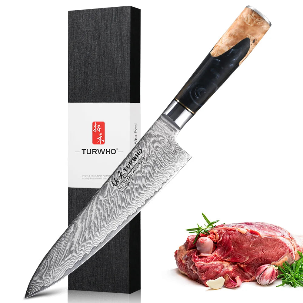 TURWHO 1PC Damascus Kitchen Chef Knifes