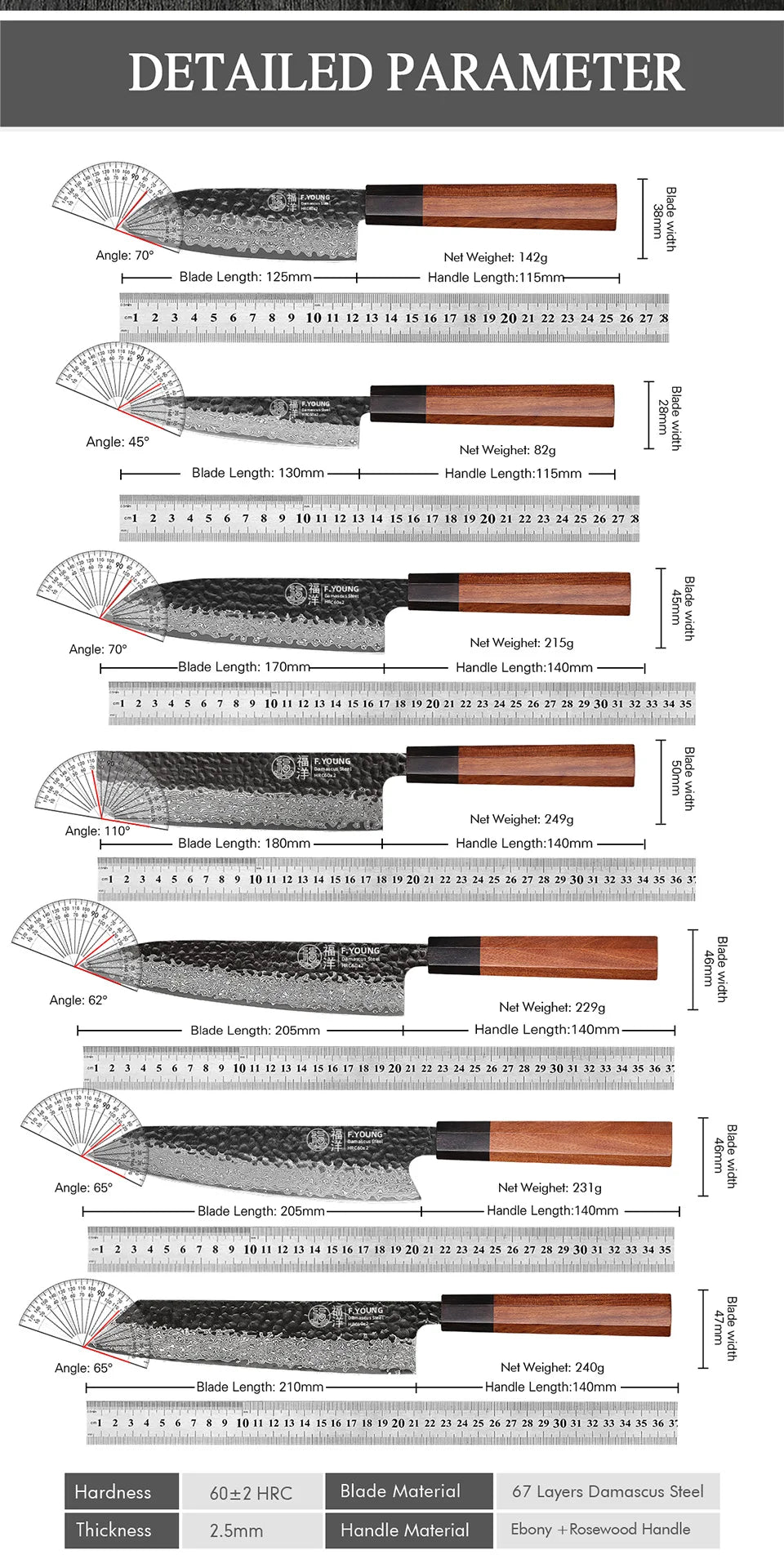 F.YOUNG Takumi Damascus Chef Knife