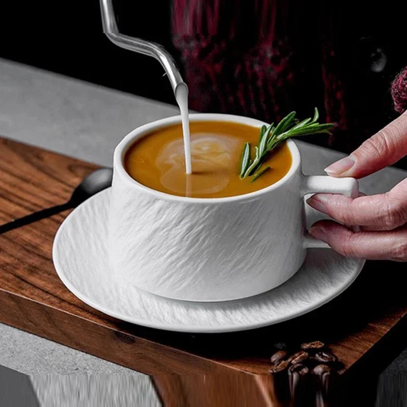Japanese-style Rock Sand Ceramic Coffee Cup Set
