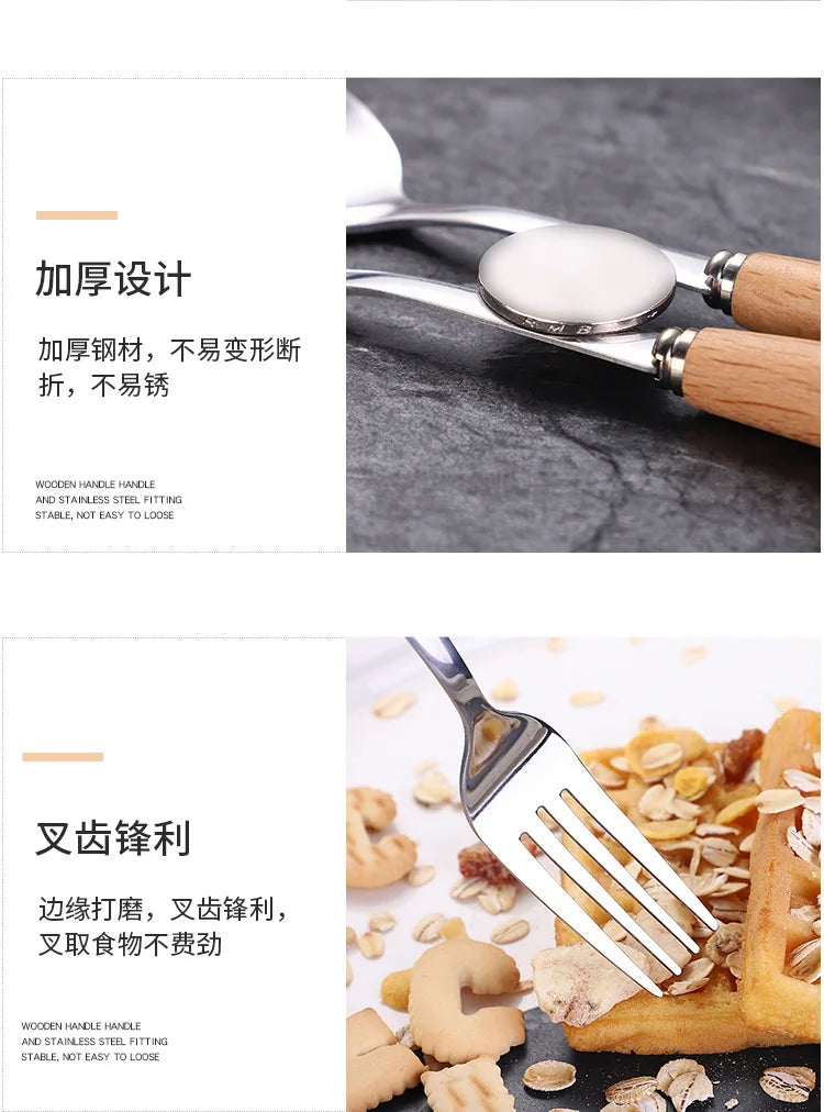 Stainless steel tableware three-piece set