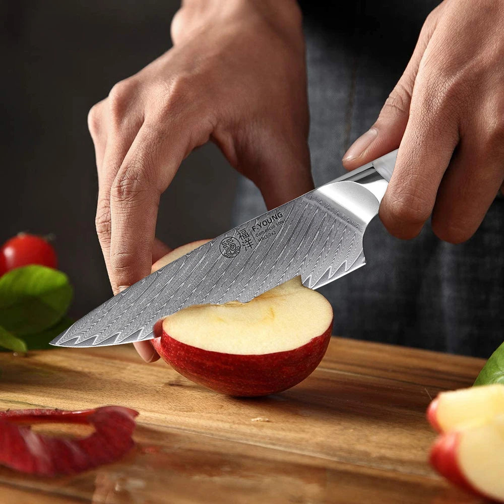 F.YOUNG 5.5" Damascus Utility Knife