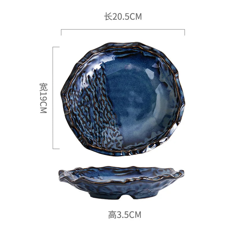 Kiln-Fired Irregular Ceramic Plate