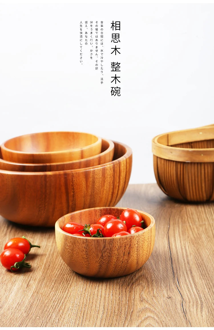 Acacia Wood Salad Wood Bowl