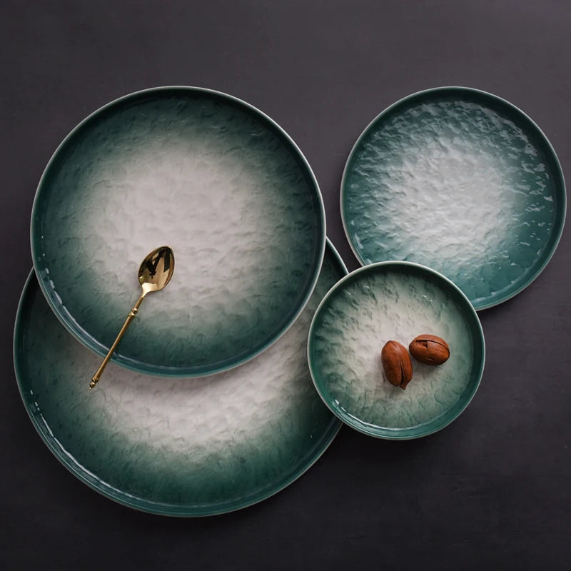Nordic Gradient Emerald Steak Plate