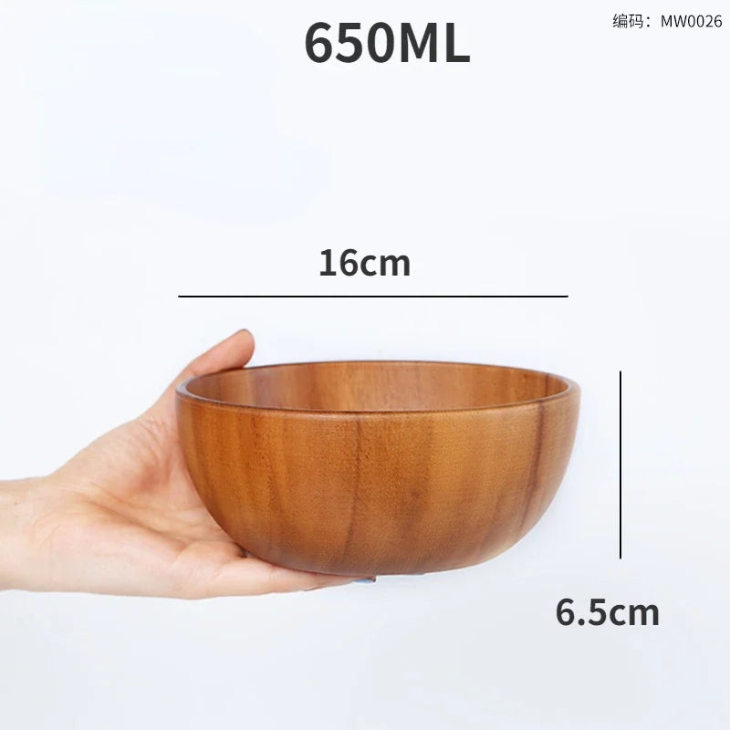 Acacia Wood Salad Wood Bowl