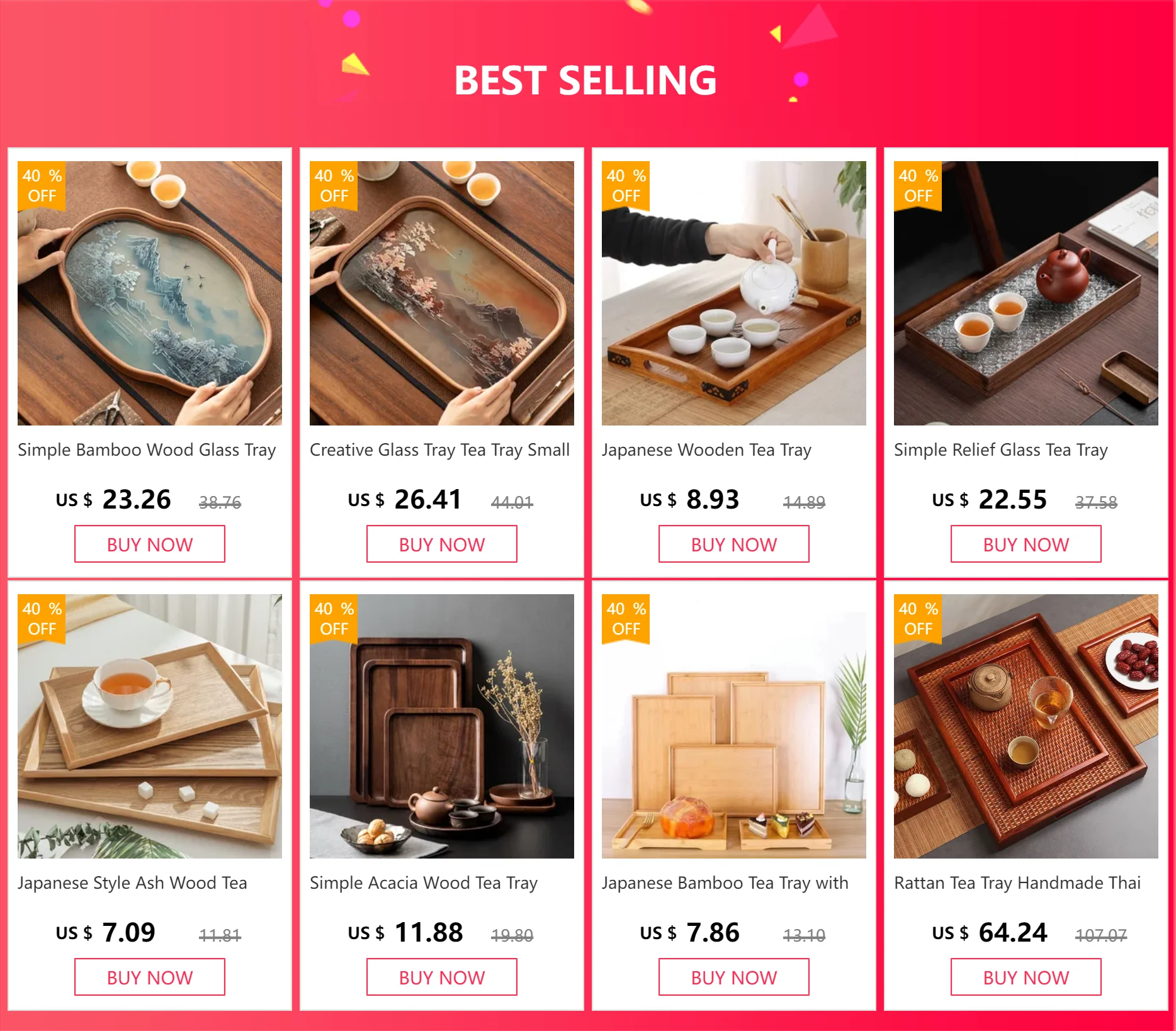Black Tray Solid Wood
