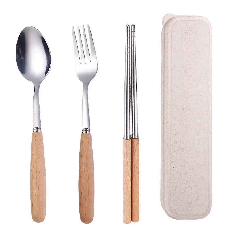 Stainless steel tableware three-piece set