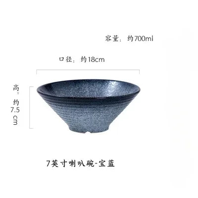 Japanese ceramic household ramen bowl