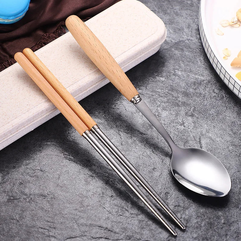 Stainless steel tableware three-piece set