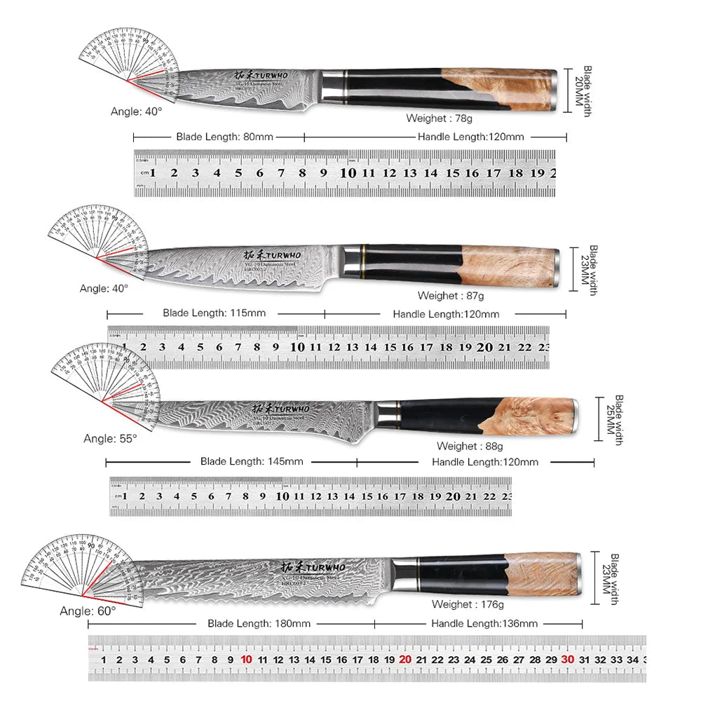 TURWHO 1PC Damascus Kitchen Chef Knifes