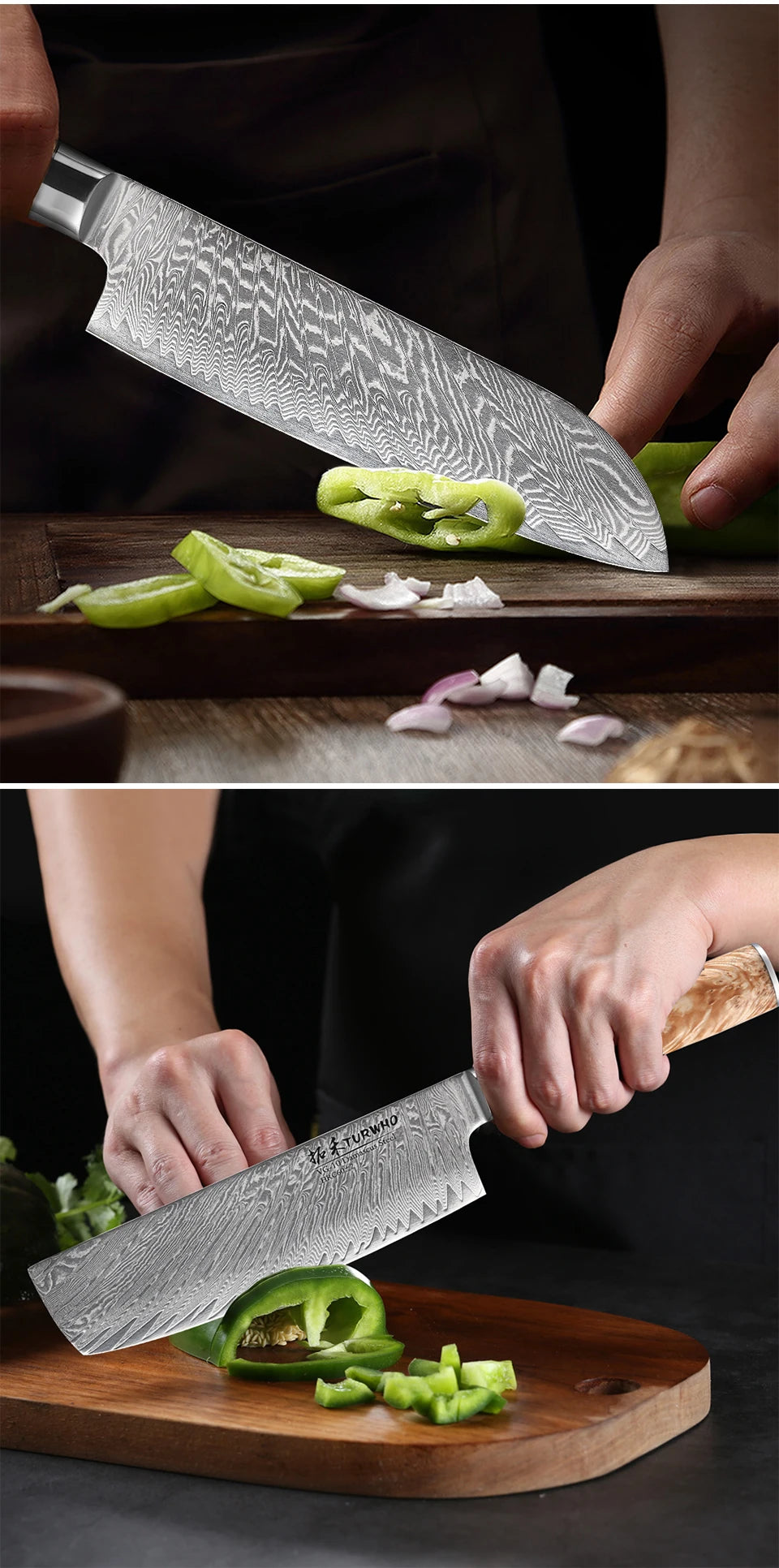 TURWHO 1PC Damascus Kitchen Chef Knifes