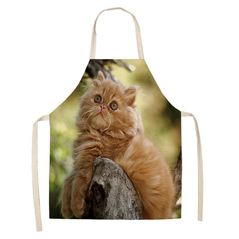 Cute cat printed apron