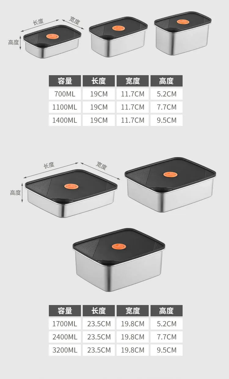 Stainless steel crisper sealed lunch box