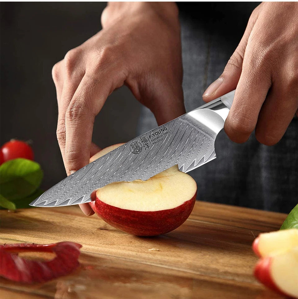 F.YOUNG 5.5" Damascus Utility Knife