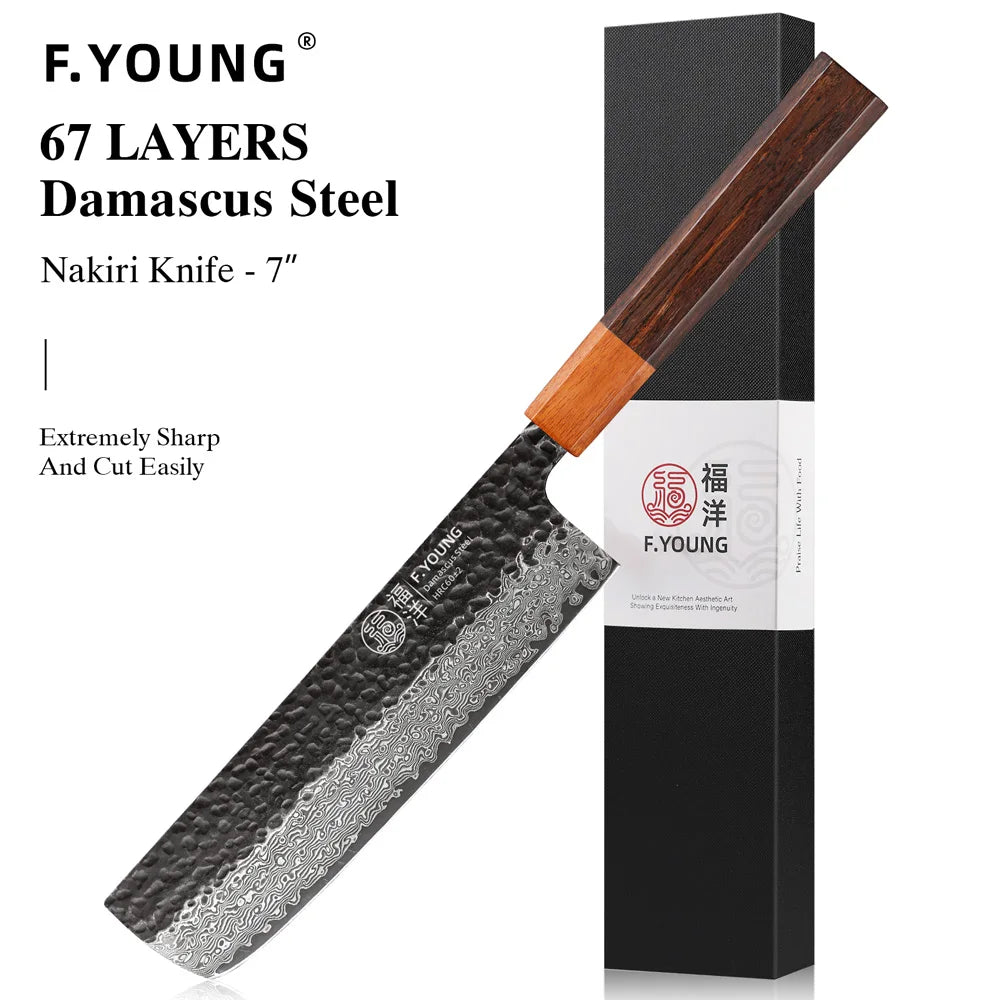 F.YOUNG Hand-Forged Japanese Damascus Chef Knife