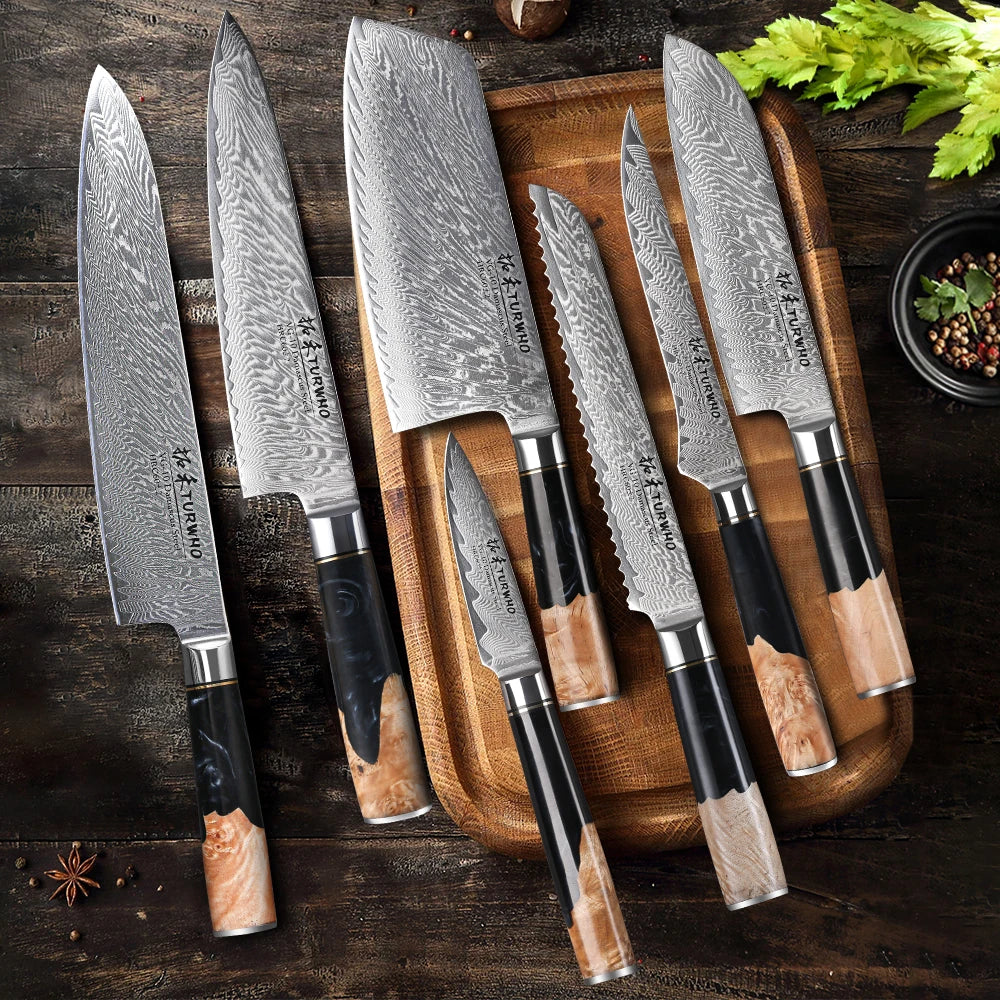 TURWHO 1PC Damascus Kitchen Chef Knifes