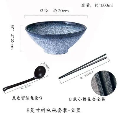 Japanese ceramic household ramen bowl
