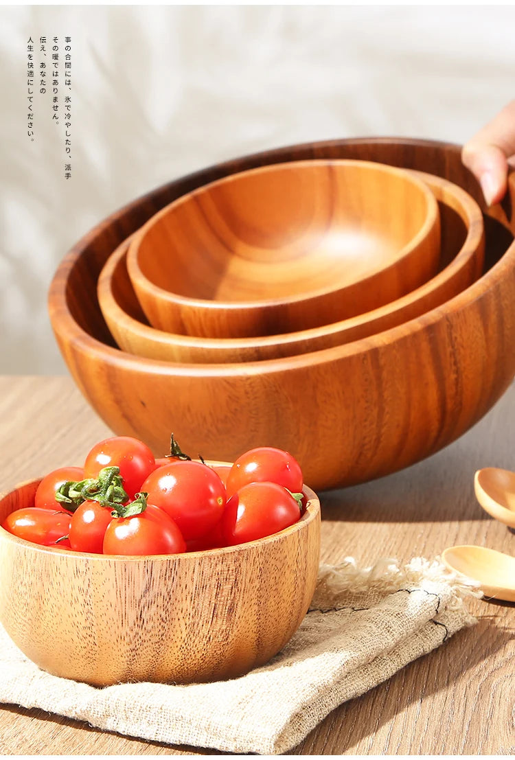 Acacia Wood Salad Wood Bowl