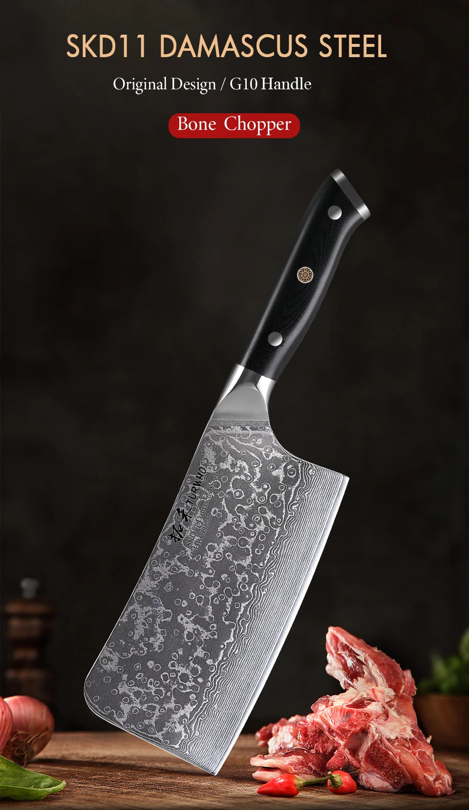 TURWHO 7" Bone Chopper Knife