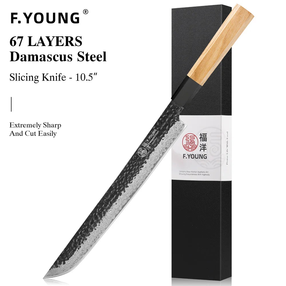 F.YOUNG Hand-Forged Damascus Steel Chef Knife