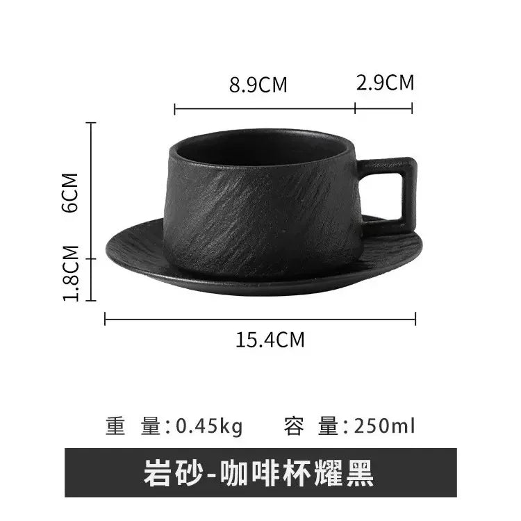 Japanese-style Rock Sand Ceramic Coffee Cup Set