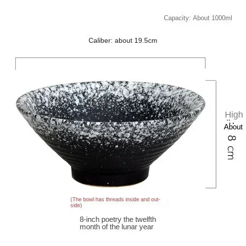 Japanese ceramic household ramen bowl