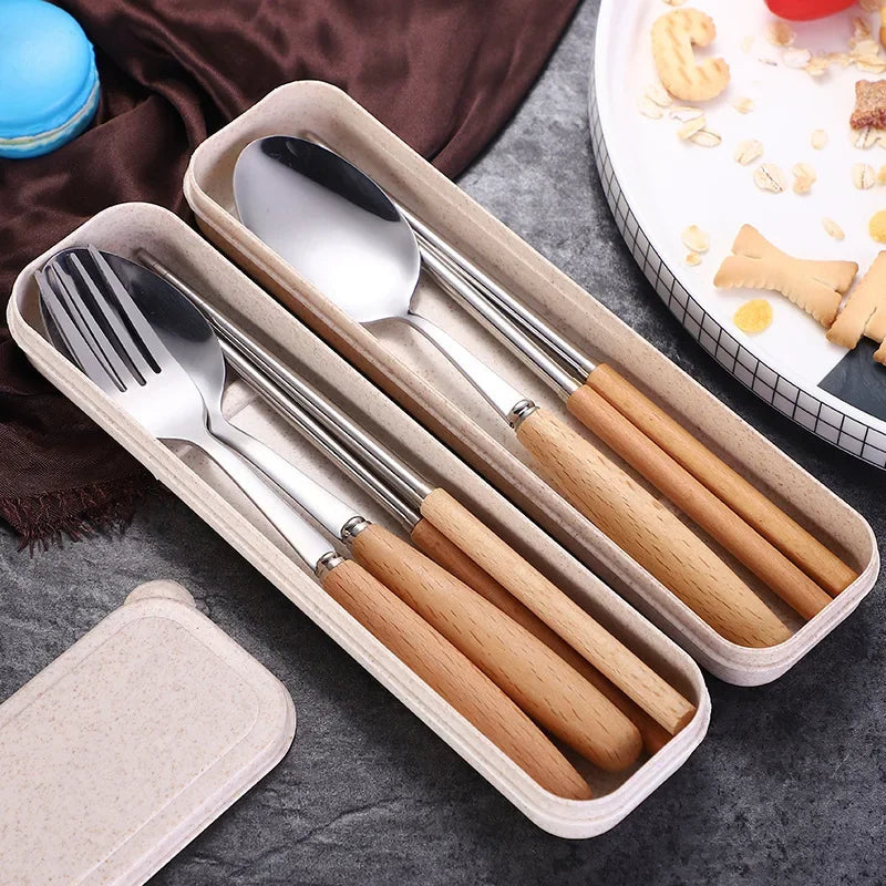 Stainless steel tableware three-piece set